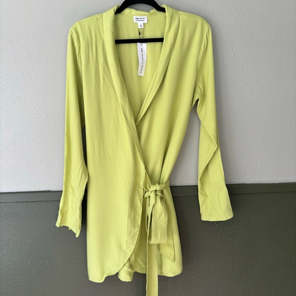 Paige Desorbo The Drop Lime Green Wrap Dress Size M - Picture 13 of 14